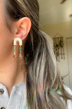 Load image into Gallery viewer, Beaded Mini Arch- Ivory, Green Aventurine