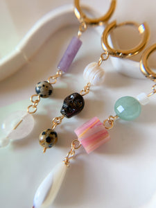 Beaded Dangles- Amethyst & Rose Quartz