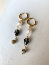 Load image into Gallery viewer, Beaded Dangles- Skull &amp; Pearl

