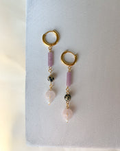 Load image into Gallery viewer, Beaded Dangles- Amethyst &amp; Rose Quartz
