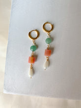 Load image into Gallery viewer, Beaded Dangles- Green Aventurine &amp; Mother of Pearl
