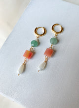 Load image into Gallery viewer, Beaded Dangles- Green Aventurine &amp; Mother of Pearl
