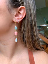 Load image into Gallery viewer, Beaded Dangles- Green Aventurine &amp; Mother of Pearl
