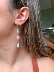 Beaded Dangles- Green Aventurine & Mother of Pearl